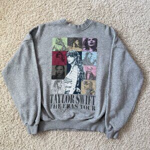 Taylor Swift Eras Tour Crewneck Sweatshirt Gray Size M